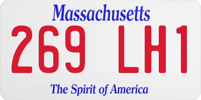 MA license plate 269LH1
