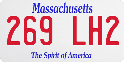MA license plate 269LH2