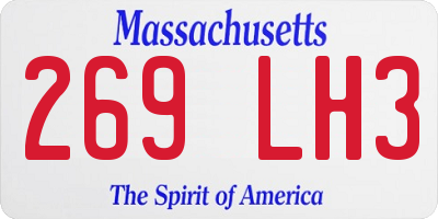MA license plate 269LH3