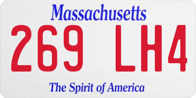MA license plate 269LH4