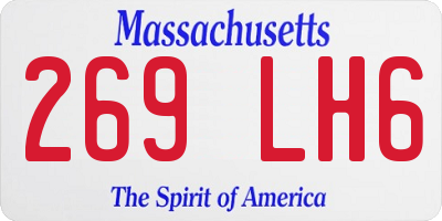 MA license plate 269LH6