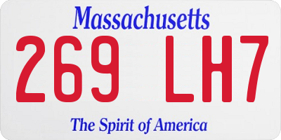 MA license plate 269LH7