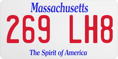 MA license plate 269LH8