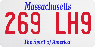 MA license plate 269LH9