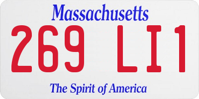 MA license plate 269LI1