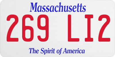 MA license plate 269LI2