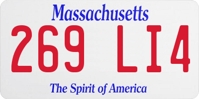 MA license plate 269LI4