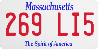 MA license plate 269LI5