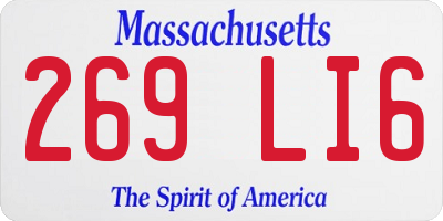 MA license plate 269LI6
