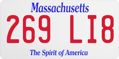 MA license plate 269LI8