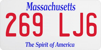 MA license plate 269LJ6