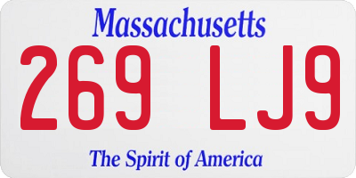 MA license plate 269LJ9