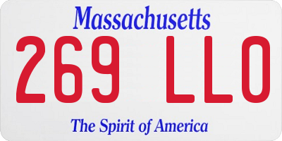 MA license plate 269LL0