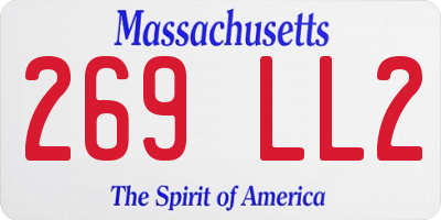 MA license plate 269LL2