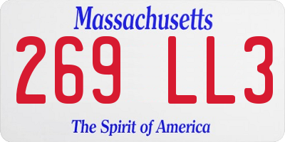 MA license plate 269LL3