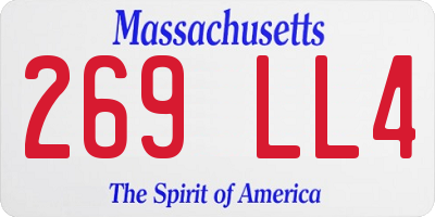 MA license plate 269LL4