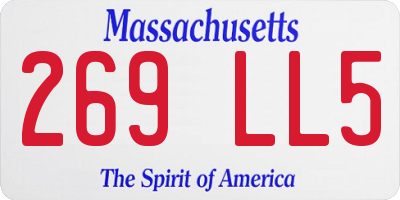 MA license plate 269LL5