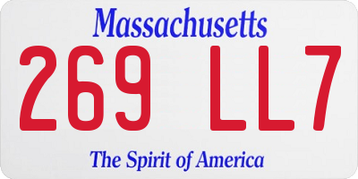 MA license plate 269LL7