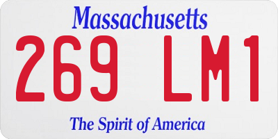 MA license plate 269LM1