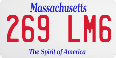 MA license plate 269LM6