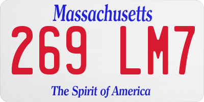 MA license plate 269LM7