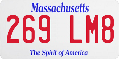 MA license plate 269LM8