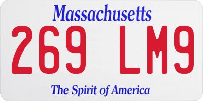 MA license plate 269LM9