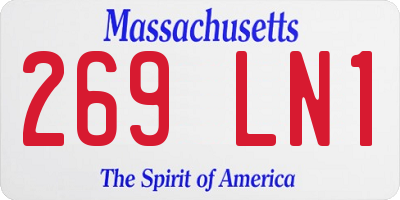 MA license plate 269LN1