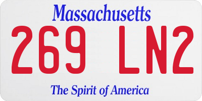 MA license plate 269LN2