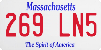 MA license plate 269LN5