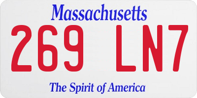MA license plate 269LN7