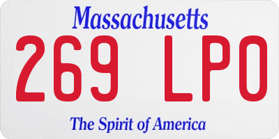 MA license plate 269LP0
