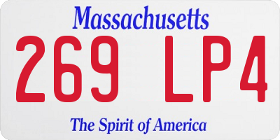 MA license plate 269LP4