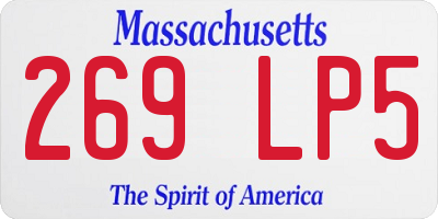 MA license plate 269LP5