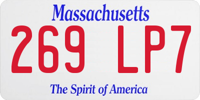 MA license plate 269LP7