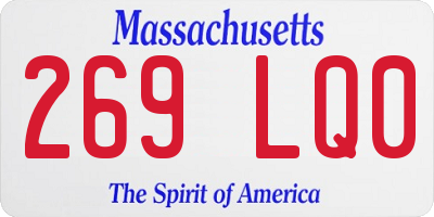 MA license plate 269LQ0