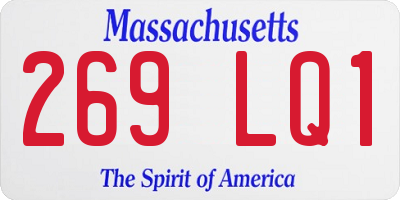 MA license plate 269LQ1