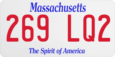 MA license plate 269LQ2