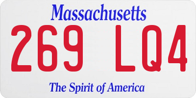 MA license plate 269LQ4