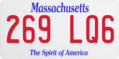 MA license plate 269LQ6