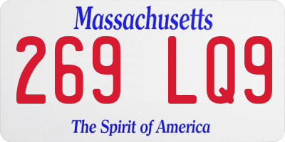 MA license plate 269LQ9