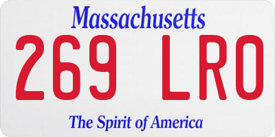 MA license plate 269LR0