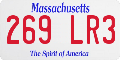 MA license plate 269LR3