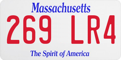 MA license plate 269LR4