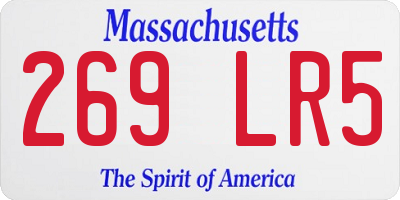 MA license plate 269LR5
