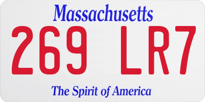 MA license plate 269LR7