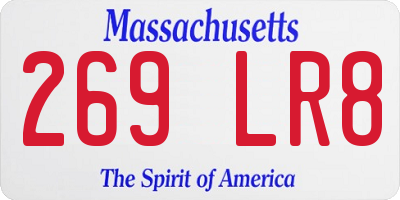 MA license plate 269LR8
