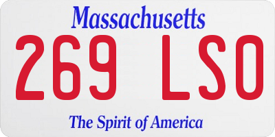 MA license plate 269LS0