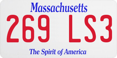 MA license plate 269LS3