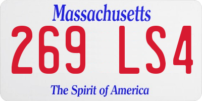 MA license plate 269LS4